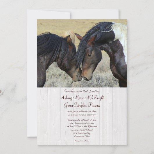 Invitations au mariage des Chevaux de Mustang (Devant)