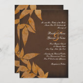 Invitations au mariage des Feuilles oranges (Devant / Derrière)
