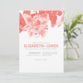 Invitations au mariage des fleurs de corail (Debout devant)