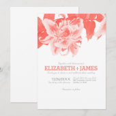 Invitations au mariage des fleurs de corail (Devant / Derrière)