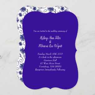 Invitations au mariage des fleurs de l'Aster bleu 