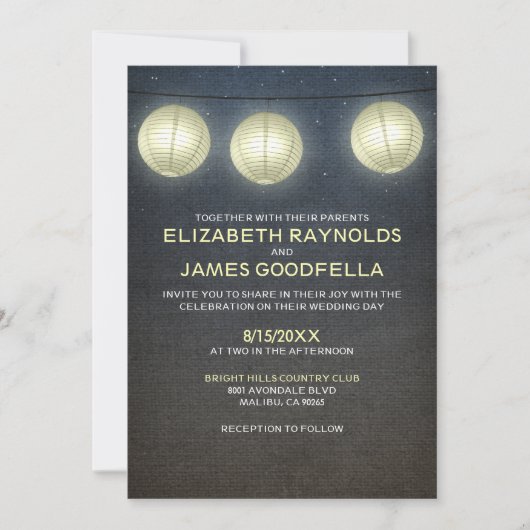Invitations au mariage des Lanternes (Devant)