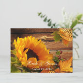 Invitations au mariage des tournesols, chute du pa (Debout devant)