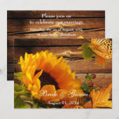 Invitations au mariage des tournesols, chute du pa (Devant / Derrière)