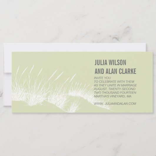 Invitations au mariage d'herbes de plage Vignoble  (Devant)