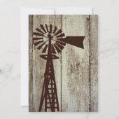 Invitations au mariage du bois de moulin à vent ru (Dos)