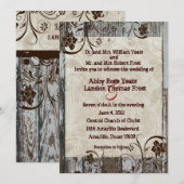 Invitations au mariage du bois et du parchemin (Devant / Derrière)