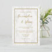 Invitations au mariage en marbre d'or (Debout devant)