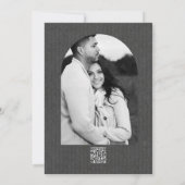 Invitations au mariage floral au charbon gris et o (Dos)