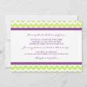 Invitations au mariage Green Plum Chevron (Dos)