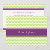 Invitations au mariage Green Plum Chevron (Devant / Derrière)