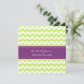 Invitations au mariage Green Plum Chevron (Debout devant)