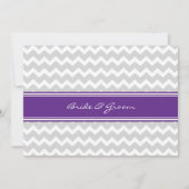Invitations au mariage Grey Plum Chevron (Devant)