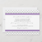 Invitations au mariage Grey Plum Chevron (Dos)