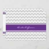 Invitations au mariage Grey Plum Chevron (Devant / Derrière)