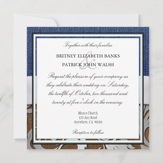 Invitations au mariage occidental de Leather et De (Dos)