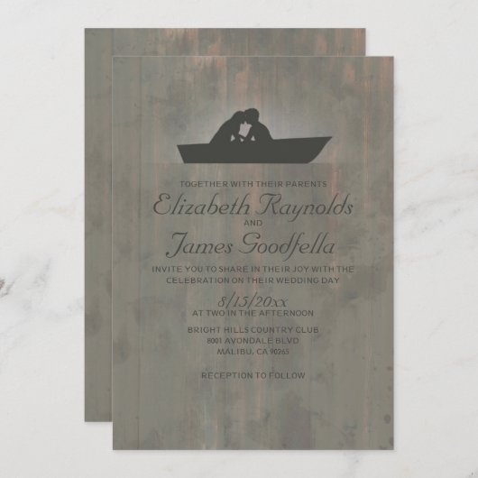 Invitations au mariage par bateau (Devant / Derrière)