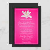 Invitations au mariage rose chaud (Devant / Derrière)