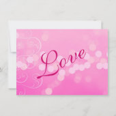 Invitations au mariage rose de Fuchsia Bokeh (Dos)