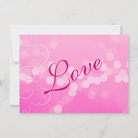 Invitations au mariage rose de Fuchsia Bokeh (Dos)