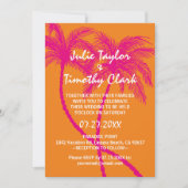 Invitations au mariage rose et orange (Devant)