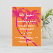 Invitations au mariage rose et orange (Debout devant)