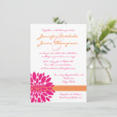 Invitations au mariage rose et orange (Debout devant)