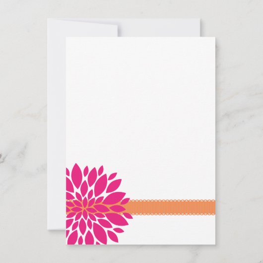 Invitations au mariage rose et orange (Dos)