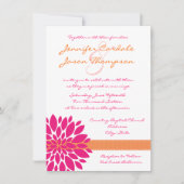 Invitations au mariage rose et orange (Devant)