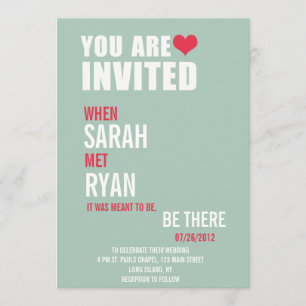 Invitations au mariage rouge et vert du coeur