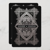 Invitations au mariage royal Art déco - Huile d'ar (Devant / Derrière)