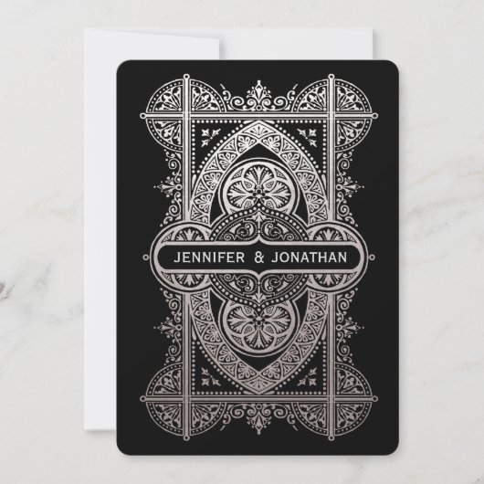 Invitations au mariage royal Art déco - Huile d'ar (Devant)