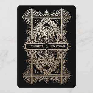 Invitations au mariage royal Art déco - Huile d'or