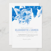 Invitations au mariage royal des fleurs bleues (Devant / Derrière)