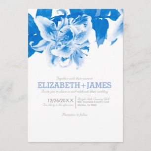 Invitations au mariage royal des fleurs bleues