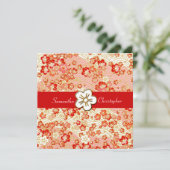 Invitations au mariage Sakura Chirimen (Debout devant)