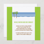 Invitations au mariage sur la plage Crème verte de (Devant / Derrière)