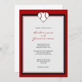 Invitations au mariage sur le thème du baseball (Devant / Derrière)