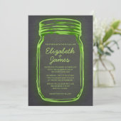 Invitations au mariage Vintage de Lime Mason Jar (Debout devant)