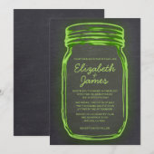 Invitations au mariage Vintage de Lime Mason Jar (Devant / Derrière)