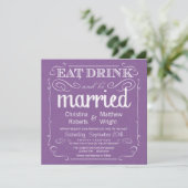 Invitations au mariage violet violet de Rustic Bur (Debout devant)