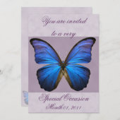 Invitations au papillon bleu de Morpho (Devant / Derrière)