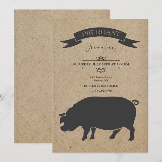 Invitations au rôti de porc (Devant / Derrière)