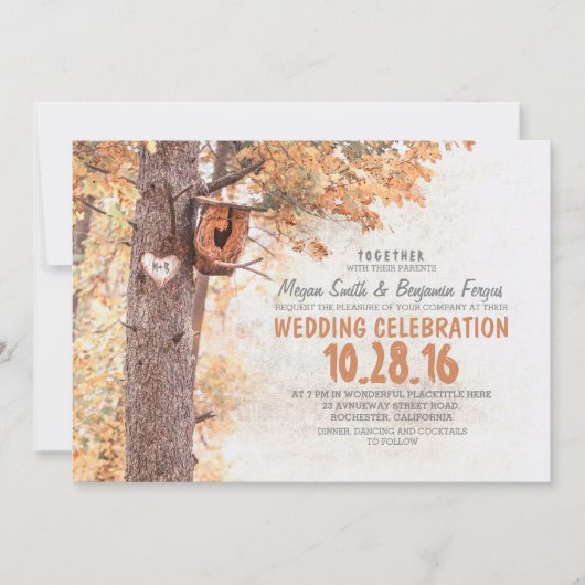 invitations au vieux mariage campagnard rustique a (Devant)
