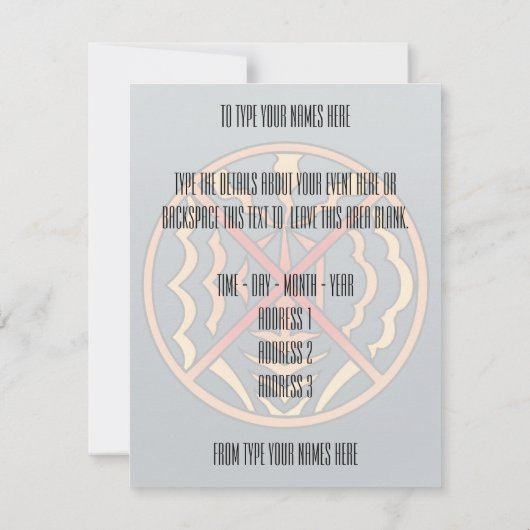 Invitations autochtones Carte d'esprit autochtone (Dos)