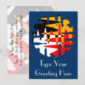 Invitations autochtones Carte personnalisée Quatre (Devant / Derrière)