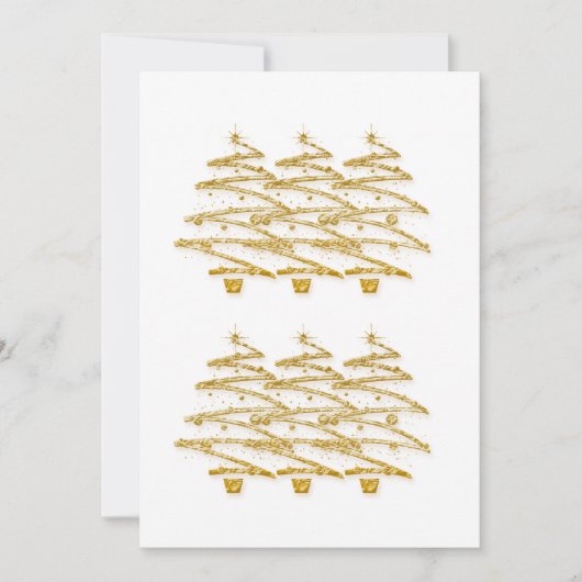 Invitations aux arbres de Noël en or blanc (Devant)
