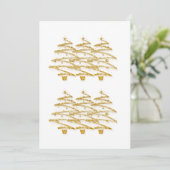 Invitations aux arbres de Noël en or blanc (Debout devant)