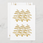 Invitations aux arbres de Noël en or blanc (Devant / Derrière)