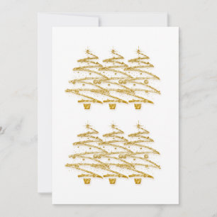 Invitations aux arbres de Noël en or blanc